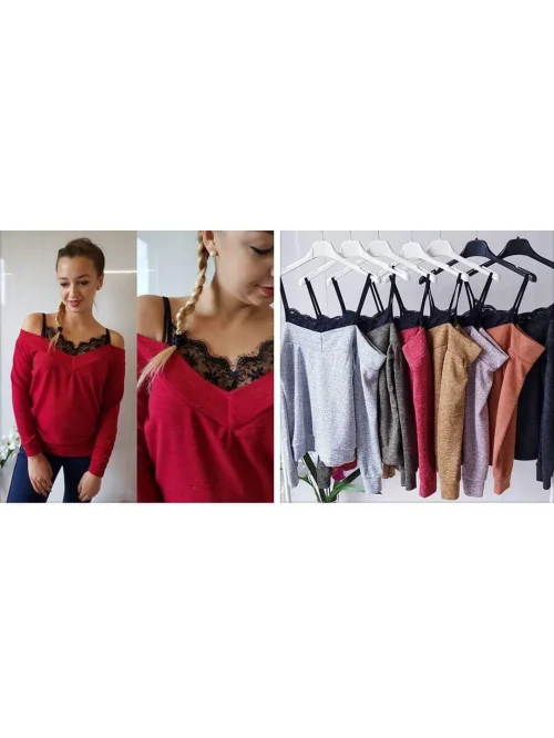 Bluzka damska z koronką GH1205