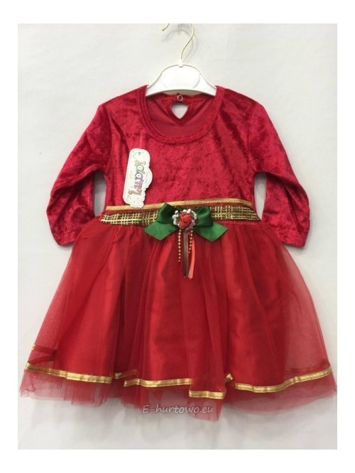 Sukienka dziewczęca świąteczna LP1001 (12M-36M)