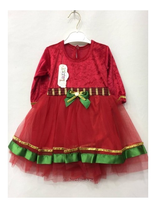 Sukienka dziewczęca świąteczna LP1001 (12M-36M)