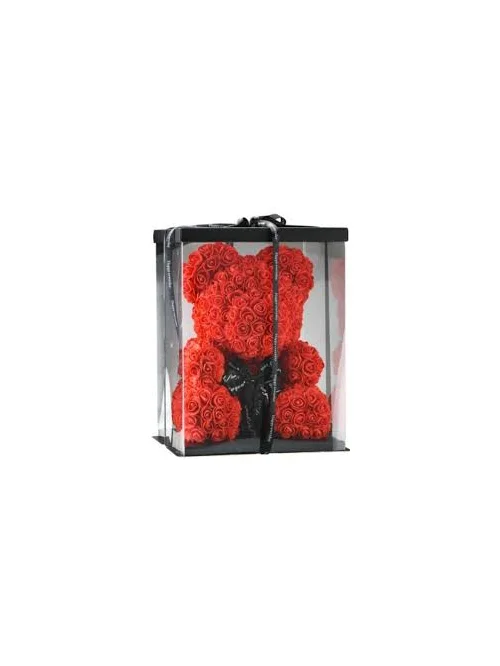 Ozdoba stojąca Misio z róż (35cm)