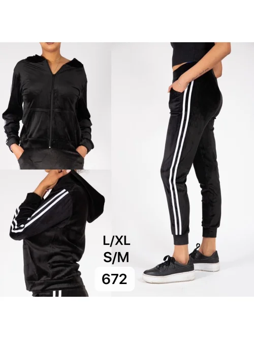 Dres damski komplet welur DDC672