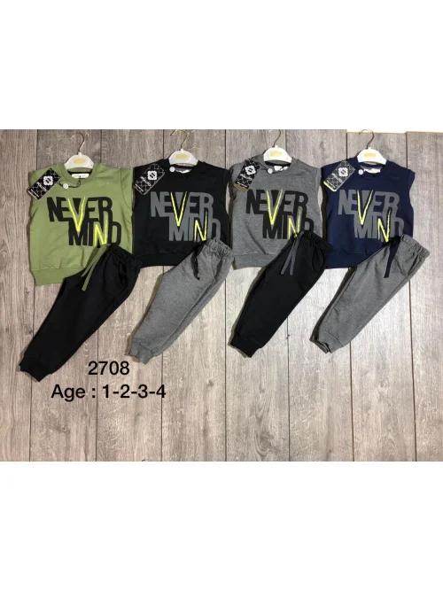 Komplet dres chłopięcy 2708 (1-4L) Czarny