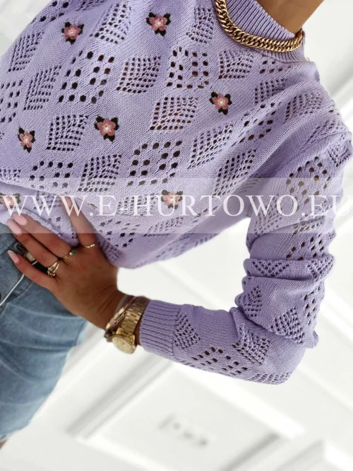 Swetry damskie E33628 tylko fiolet