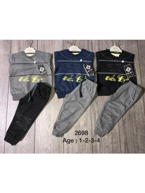 Komplet dres chłopięcy 2698 (1-4) Granat