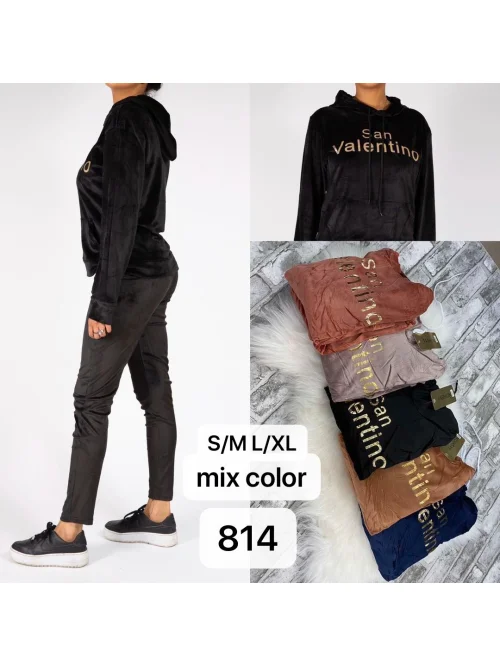 Dres damski komplet welur DD814