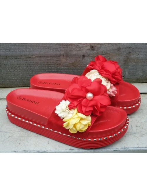 Klapki damskie 6138 RED (36- 41)